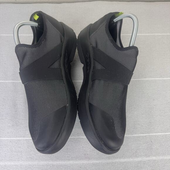 Men’s OOFOS OOmg Slip On Fibre Low Recovery Comfort Shoes Sneakers Black Gray 10